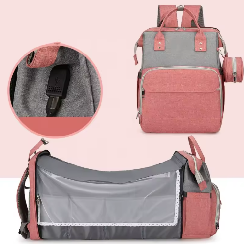 Backpack Folding Bed Diaper Bag With Changing Station