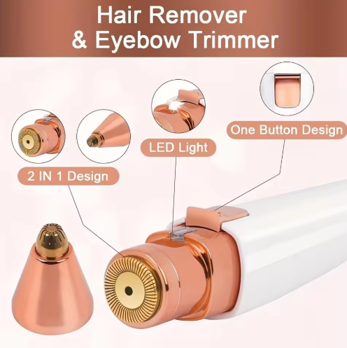 2 in 1 Electric Face Shaver Epilator, Eyebrow Trimmer and Hair Remover