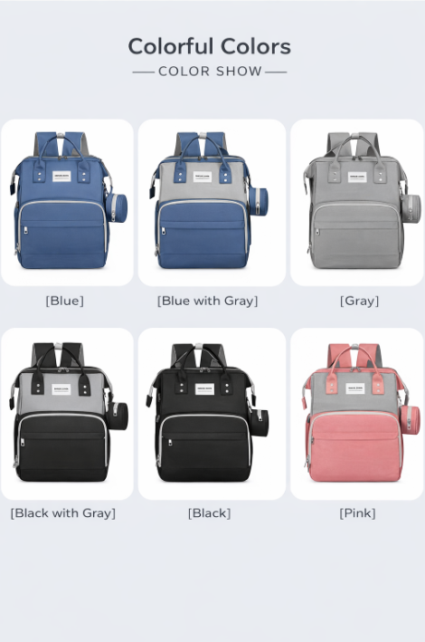 Backpack Folding Bed Diaper Bag With Changing Station