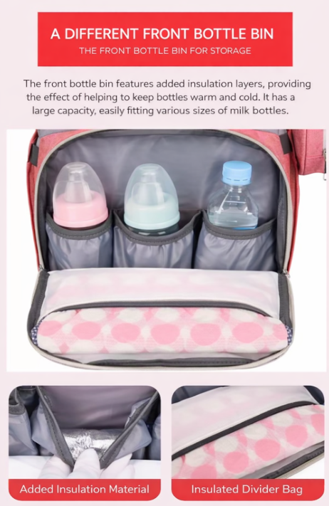 Backpack Folding Bed Diaper Bag With Changing Station