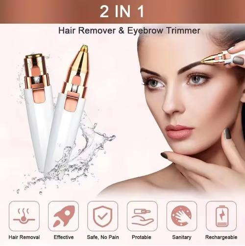 2 in 1 Electric Face Shaver Epilator, Eyebrow Trimmer and Hair Remover
