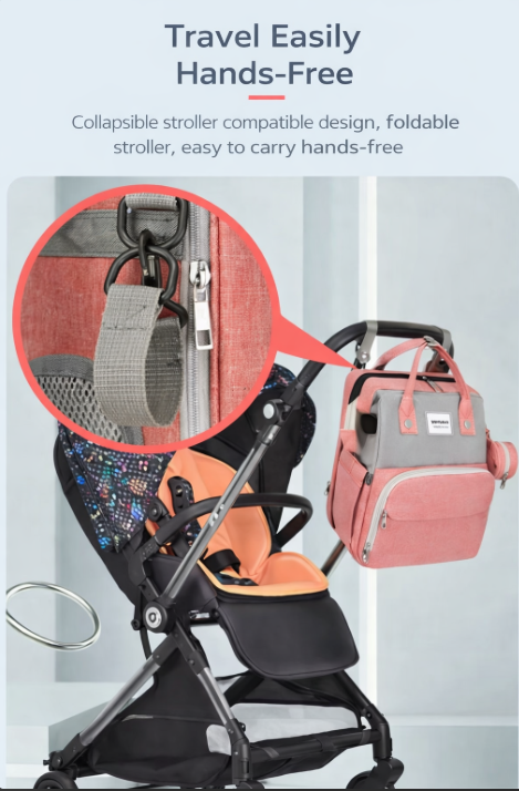 Backpack Folding Bed Diaper Bag With Changing Station